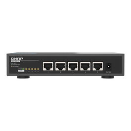 Qnap QSW-3205-5T Conmutador de red no gestionado, 5 Puertos 10GBASE-T (2.5G/5G/10GbE) Ethernet, Switch Plug & Play, sin ventilador, diseño compacto y silencioso