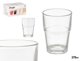 Vivalto Vaso Cristal Apilable 270 ml Transparente 7.5x10.5x7.5 cm (Set de 48)