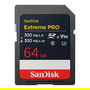 Sandisk Extreme PRO Tarjeta SDXC 64GB UHS-II U3 V90 300MB/s Lectura/Escritura Clase 10