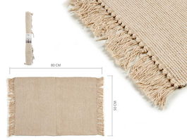 Giftdecor Alfombra Algodon Natural Beige 80 x 50 cm (Set de 24)