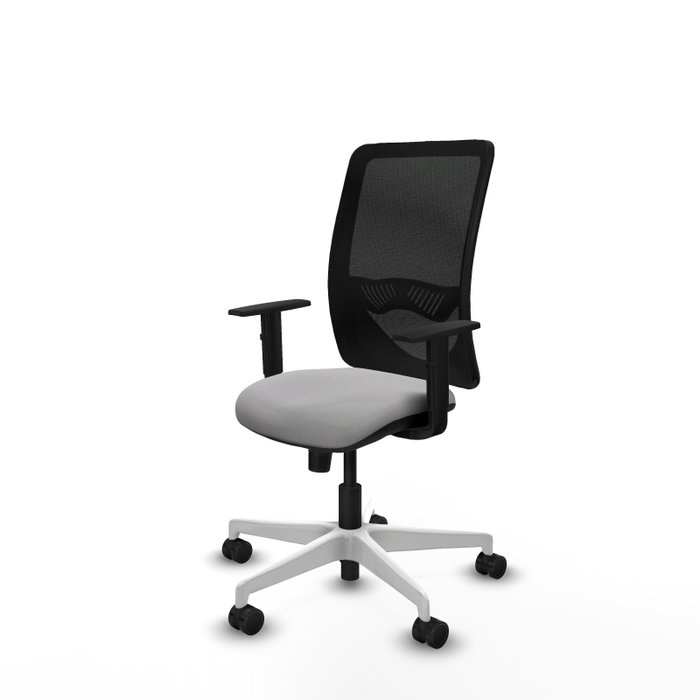 PIQUERAS Y CRESPO Silla de oficina Zulema con mecanismo Sincro, Gris claro y Negro