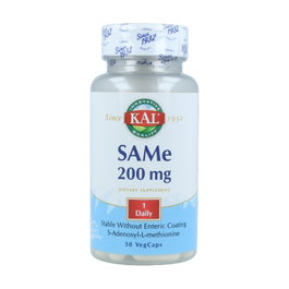 Kal SAMe 200 mg, 30 tabletas - Suplemento de S-Adenosilmetionina