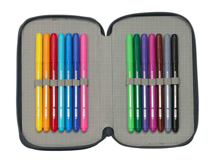 Safta Plumier Triple Real Madrid Equip. 25/26 37 pcs 12,5x19,5x5,5 cm