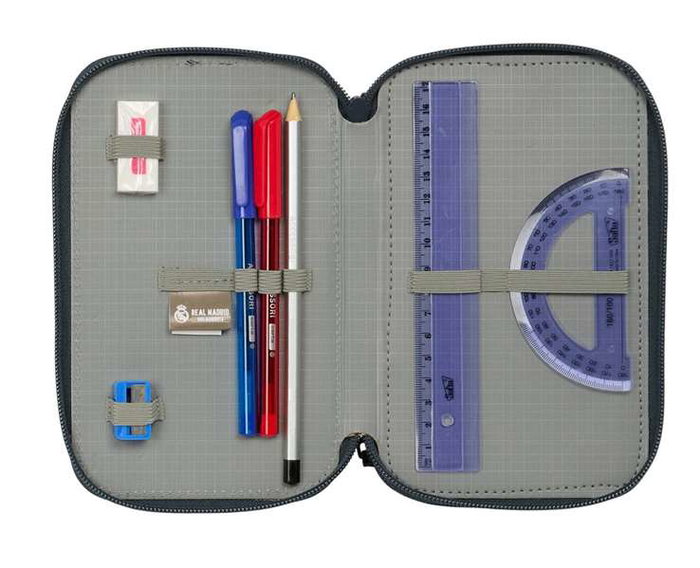 Safta Plumier Triple Real Madrid Equip. 25/26 37 pcs 12,5x19,5x5,5 cm