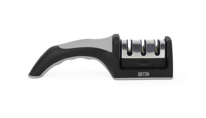 Quttin Afilador de Cuchillos Tres Filos Qutti - 21.5 x 5 x 5.6 cm, 140 g (12 Unidades)