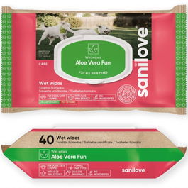 Sanicat Toallitas Húmedas Aloe Vera para Gatos, 40 Unidades