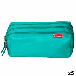 Enri Estuche 3 Cremalleras Poliéster Verde Azulado (Set de 5)