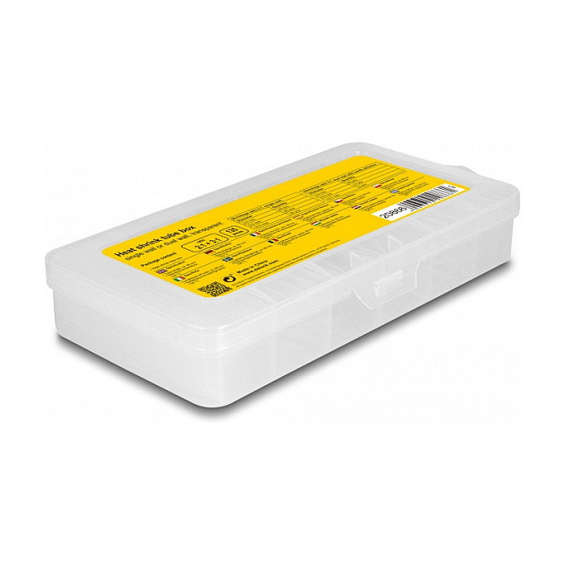 DeLOCK Caja de surtido de tubos termorretráctiles 135 piezas transparente