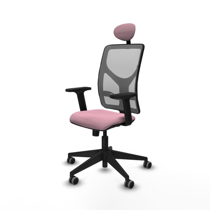 PIQUERAS Y CRESPO Silla de oficina Motilla con mecanismo Sincro Rosa y Gris