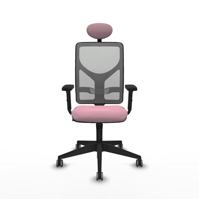 PIQUERAS Y CRESPO Silla de oficina Motilla con mecanismo Sincro Rosa y Gris
