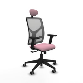 PIQUERAS Y CRESPO Silla de oficina Motilla con mecanismo Sincro Rosa y Gris
