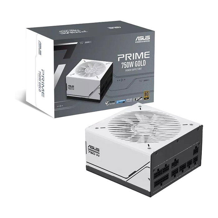 ASUS Fuente de Alimentación PRIME AP-750G 750W 80 Plus Gold ATX 3.0 Totalmente Modular - Blanco/Negro