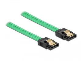 DeLOCK Cable SATA III 6 Gb/s con efecto UV verde 50 cm