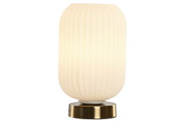 DKD Home Decor Lámpara Sobremesa Moderno Blanco Dorado 14 x 23 x 14 cm