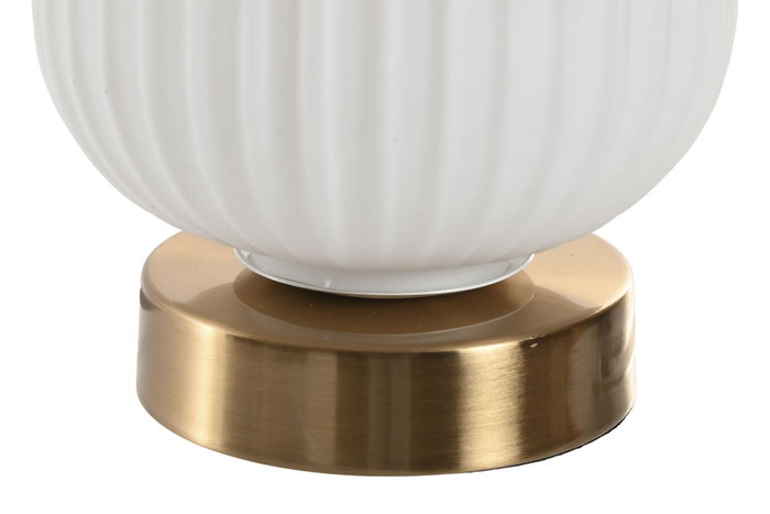 DKD Home Decor Lámpara Sobremesa Moderno Blanco Dorado 14 x 23 x 14 cm