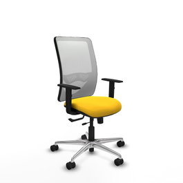 PIQUERAS Y CRESPO Silla de oficina Zulema con mecanismo Sincro/Traslack Amarillo y Blanco