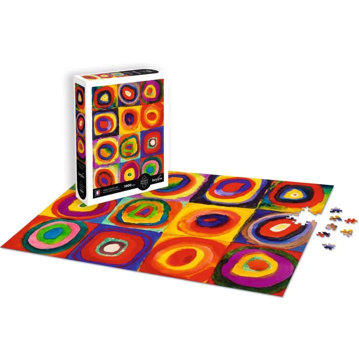 Sentosphere SEN1713293738630 Rompecabezas de 1000 Piezas Calypto - Arte de Wassily Kandinsky, Cuadrados y Círculos Concéntricos, Tacto Suave, a partir de 9 años