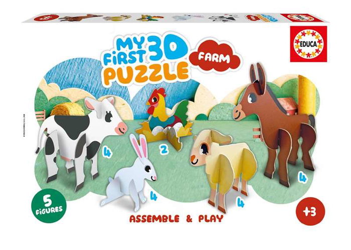 Educa Puzzle 3D Baby Farm con 5 figuras Educa Puzzle 3D Baby Farm con 5 figuras