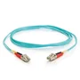C2G 85554 Cable de Fibra Óptica LC-LC Multimodo 10Gb/s 10 m OM3 50/125 - PVC OFNR Full Duplex - Color Turquesa