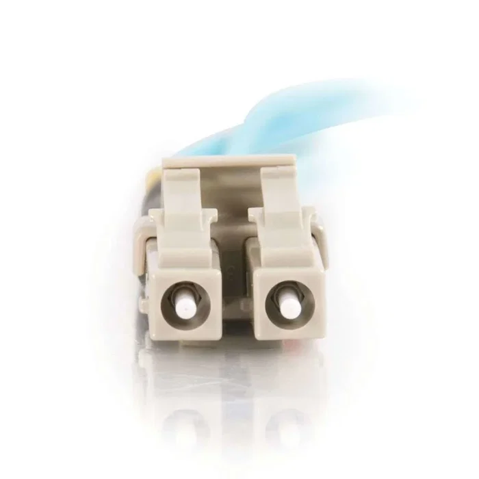 C2G 85554 Cable de Fibra Óptica LC-LC Multimodo 10Gb/s 10 m OM3 50/125 - PVC OFNR Full Duplex - Color Turquesa