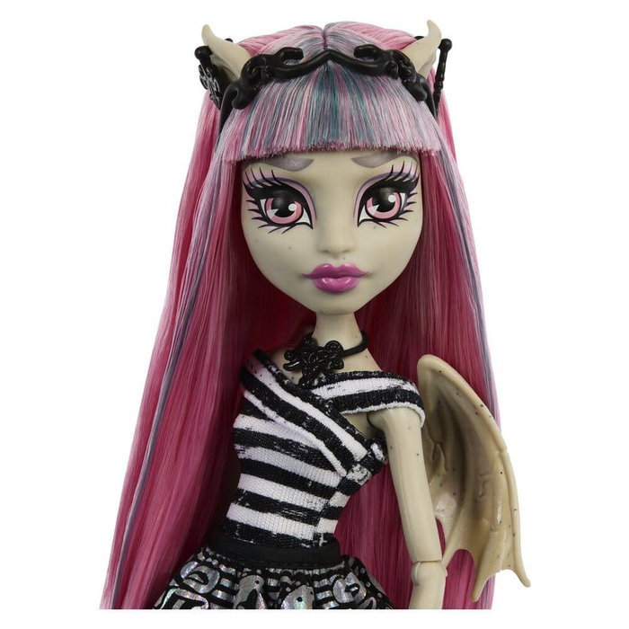 MATTEL - Muñeca Rochelle Goyle, Reproducción Monster High, Con Mascota Roux, Accesorios y Diario - Coleccionable