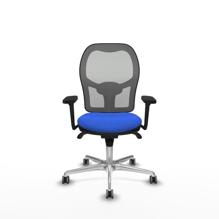 PIQUERAS Y CRESPO Silla de oficina Jorquera con mecanismo sincro, tela azul y malla gris