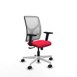 PIQUERAS Y CRESPO Silla de oficina Motilla con mecanismo Sincro, Rojo y Blanco
