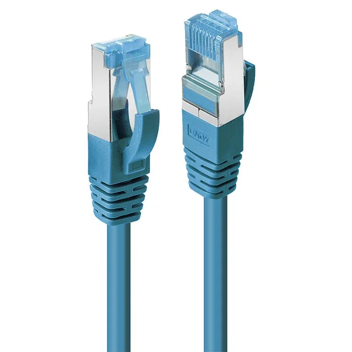 Lindy 47149 Cable de Red Ethernet 2 m Cat6a S/FTP (S-STP) Azul - 10 Gbit/s, 500 MHz, Conectores RJ-45 Macho Blindados