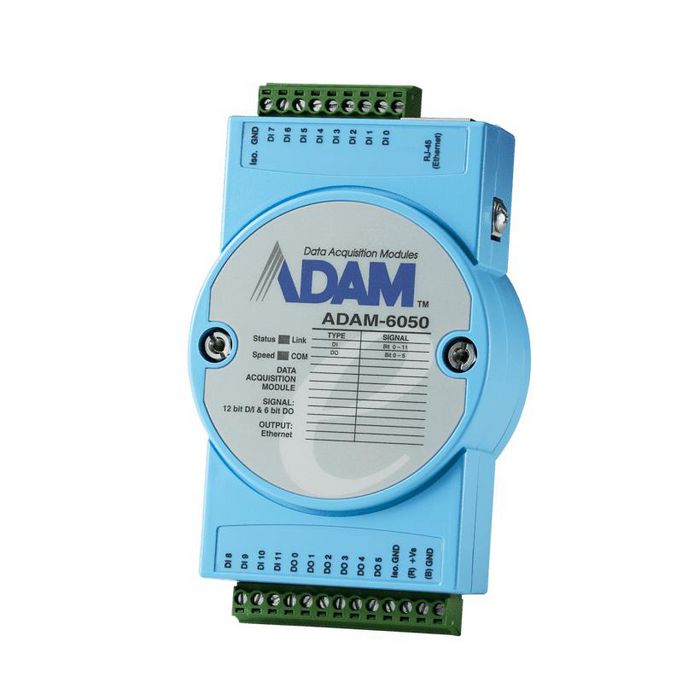 Advantech Módulo I/O Remoto 12DI/6DO Ethernet IoT Modbus/SNMP/MQTT ADAM-6000 para Automatización Industrial y Monitoreo