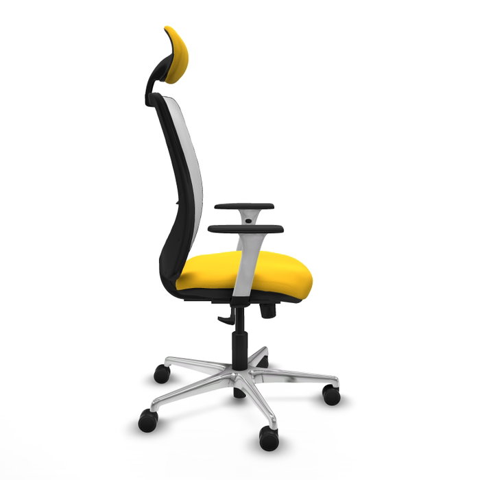 PIQUERAS Y CRESPO Silla de oficina Zulema con mecanismo Sincro, Amarillo y Blanco