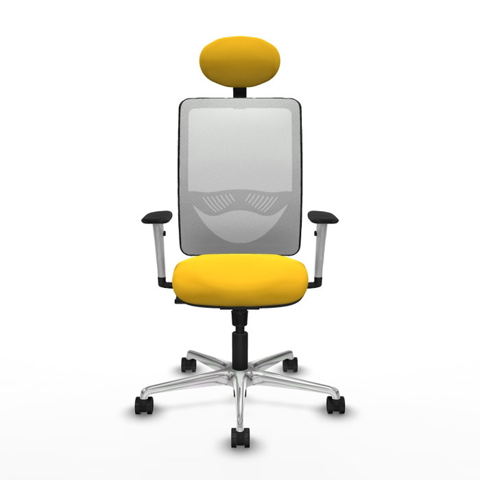 PIQUERAS Y CRESPO Silla de oficina Zulema con mecanismo Sincro, Amarillo y Blanco