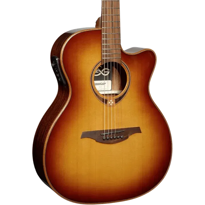 LAG Guitarra Acústica Auditorium Cutaway Tramontane 118 A/E Electroacústica Brown Shadow