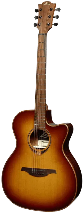 LAG Guitarra Acústica Auditorium Cutaway Tramontane 118 A/E Electroacústica Brown Shadow