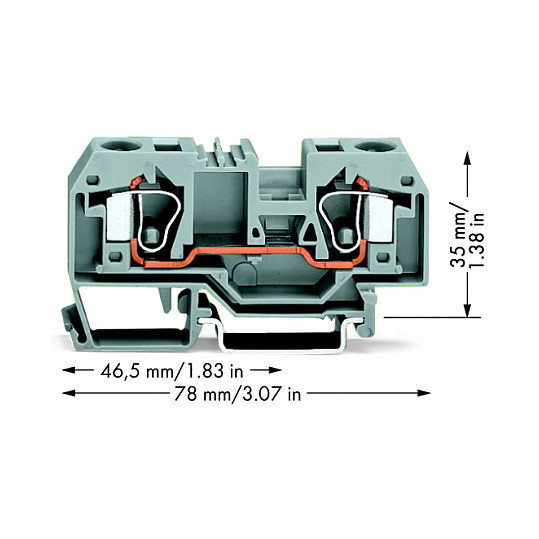 WAGO 284-901 Regleta 10 mm (78 mm x 35 mm)