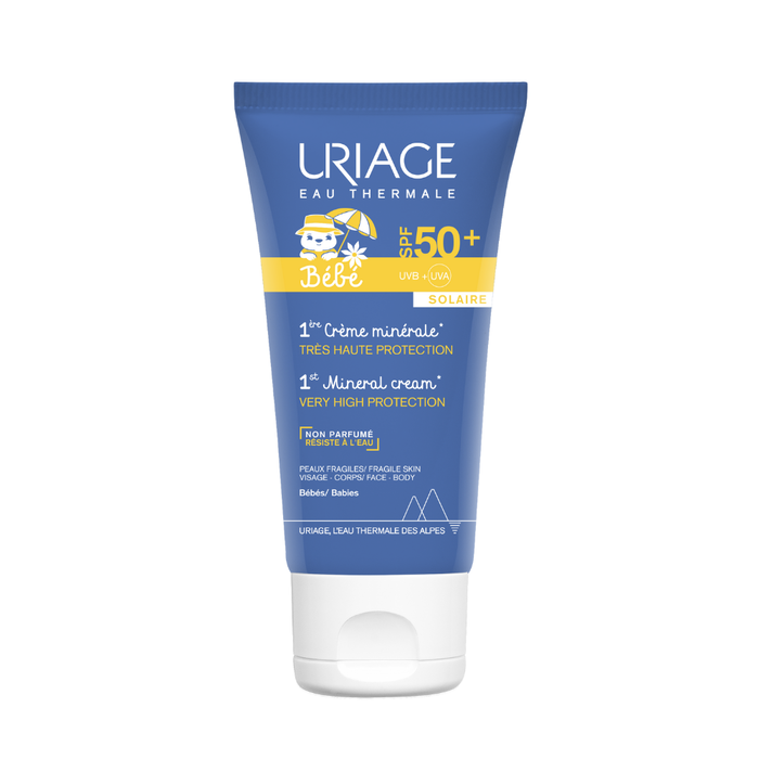 1er Bebe, Protección solar, Crema solar, Para cara y cuerpo, SPF 50+, 50 ml 1er Bebe, Protección solar, Crema solar, Para cara y cuerpo, SPF 50+, 50 ml
