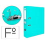 Liderpapel Archivador de Palanca Forrado PVC Verde Claro 75 mm