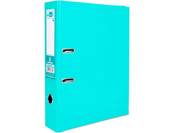 Liderpapel Documenta Archivador de Palanca Folio Verde Claro 75 mm con Compresor