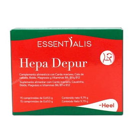 Essentialis Hepa Depur 15 Comprimidos - Ayuda Resaca, Depurativo Hepático, Vitaminas B, Magnesio, Vegano, Sin Gluten