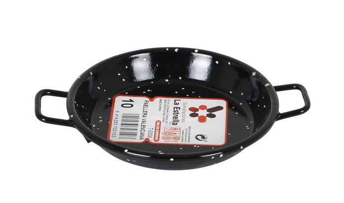 La Estrella Mini Paellera Valenciana 10 cm Jaspeada para 1 Ración (24 Unidades)