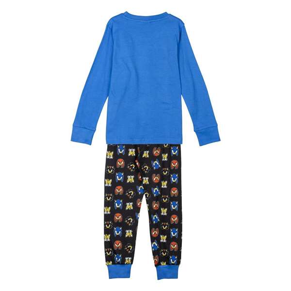 Cerdá Pijama Largo Sonic para Niños de 8 Años en Single Jersey Azul