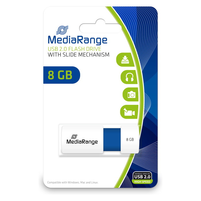 MEDIARANGE Pendrive 8GB USB 2.0 Slider