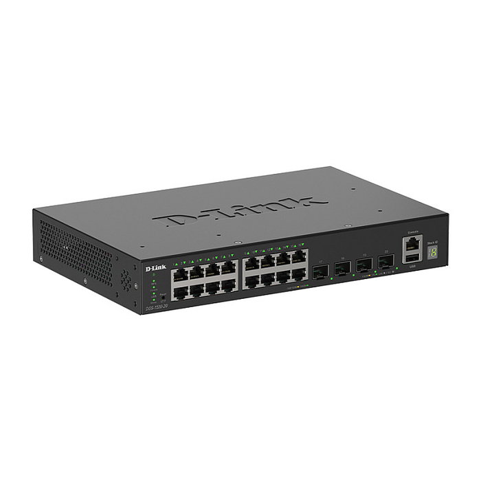 D-Link DGS-1530-20/E - Switch Gigabit Gestionado L2, 20 Puertos (8x RJ-45 1G, 2x 10G SFP+), Montaje en Rack, 112 Gbit/s