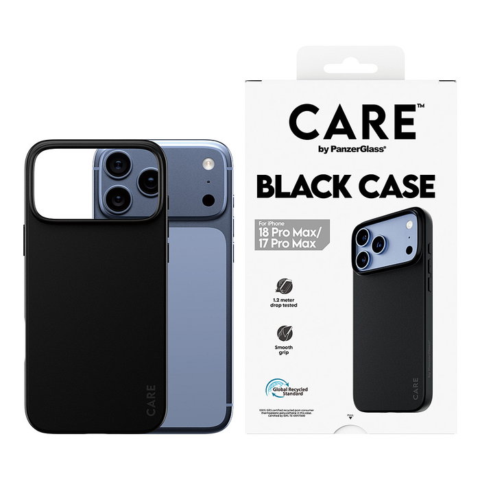 PanzerGlass CARE funda de TPU para iPhone 17 Pro Max, Schwarz