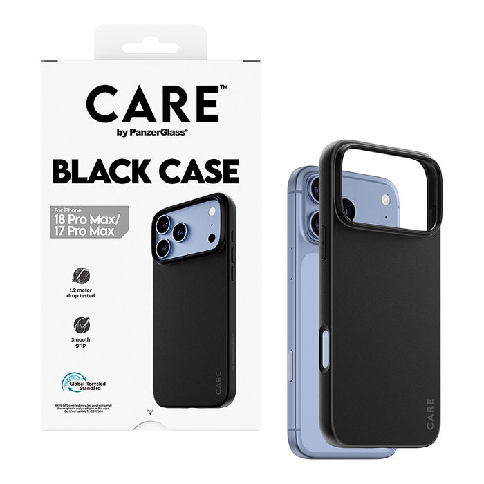 PanzerGlass CARE funda de TPU para iPhone 17 Pro Max, Schwarz