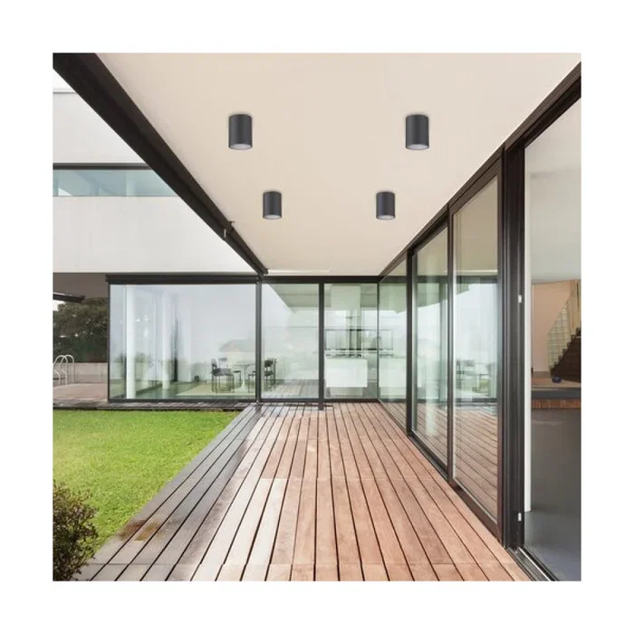 RABALUX Lámpara de Techo Exterior Zombor, Plafón Moderno Aluminio Gris Antracita, 1xGU10 IP54, 35W Máx., Diámetro 100 mm, Ref. RAB-7819