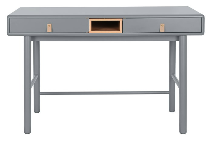 DKD Home Decor Escritorio Home Office Gris de MDF y PU. Mesa de Trabajo o Estudio con Medidas: 120 cm Ancho, 60 cm Largo, 75 cm Alto.