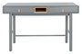 DKD Home Decor Escritorio Home Office Gris de MDF y PU. Mesa de Trabajo o Estudio con Medidas: 120 cm Ancho, 60 cm Largo, 75 cm Alto.