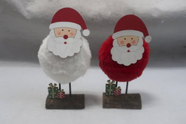 DKD Home Decor Figura de Papá Noel MDF y Poliéster 8x4,5x21 cm Surtido de 2