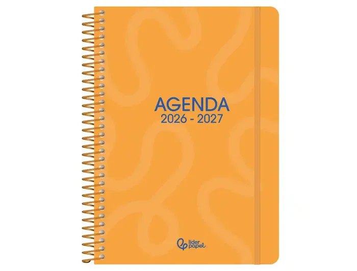 Liderpapel Agenda Escolar 2026-2027 A5 Espiral Classic Bilingüe con Papel FSC 70g, Diseños Surtidos, Expositor 16 Unidades