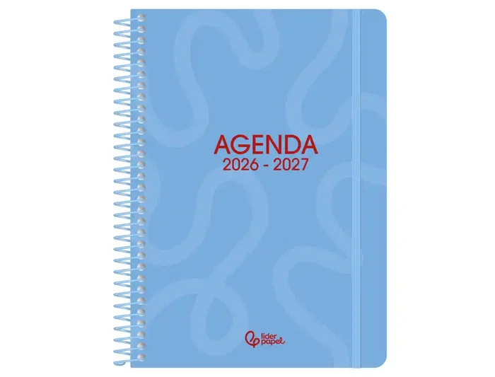 Liderpapel Agenda Escolar 2026-2027 A5 Espiral Classic Bilingüe con Papel FSC 70g, Diseños Surtidos, Expositor 16 Unidades
